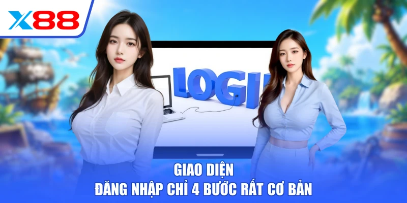Giao diện đăng nhập chỉ 4 bước rất cơ bản